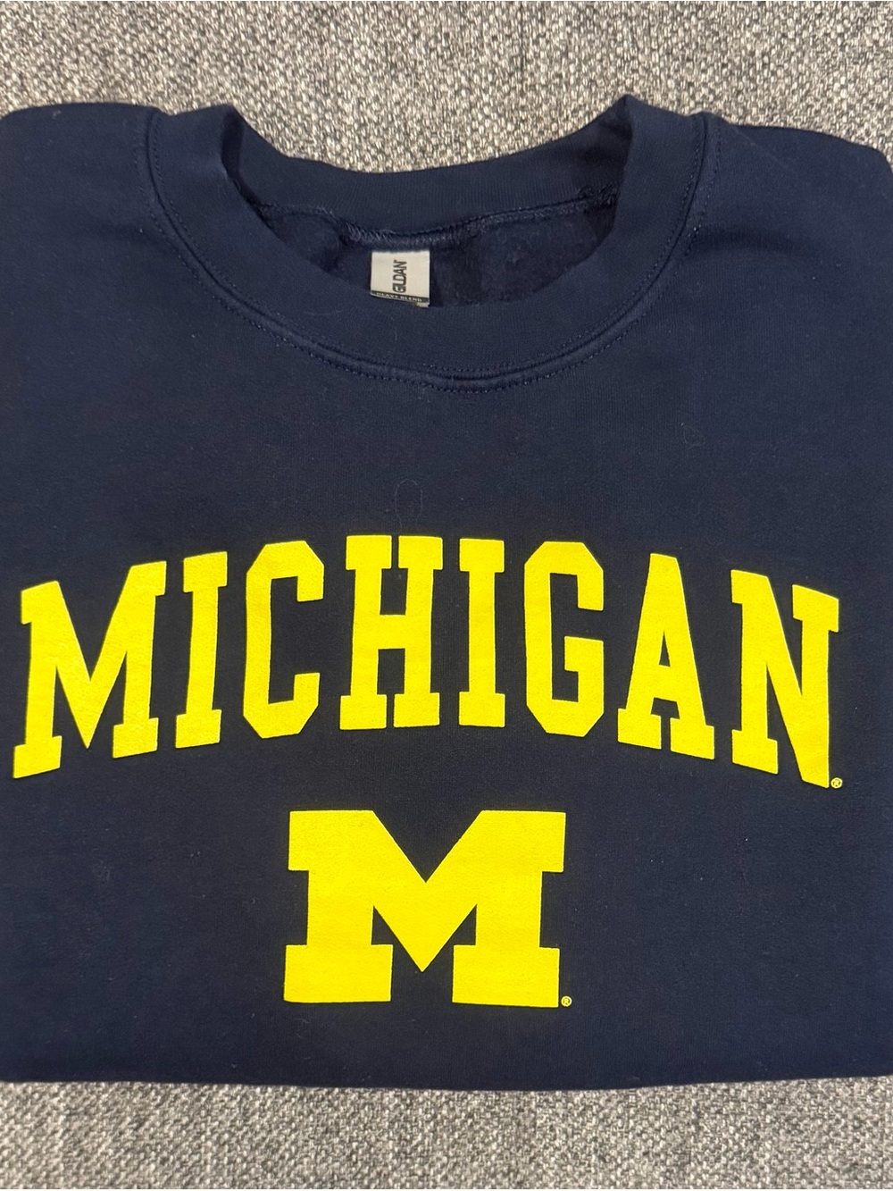 Michigan Crewneck Sweatshirt - Navy with Yellow Graphics